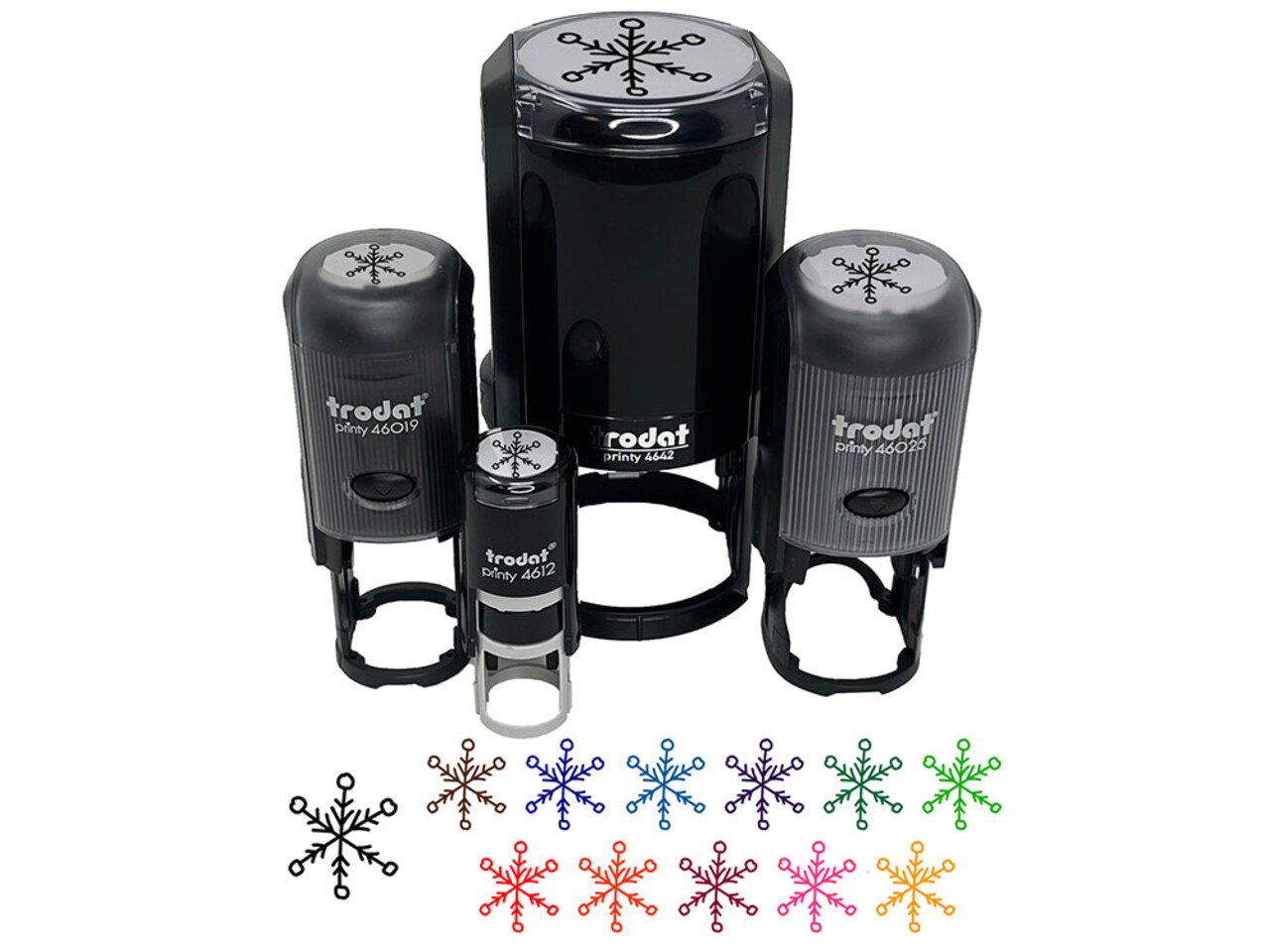 Snowflake Sketch Winter Self-Inking Rubber Stamp for Stamping Crafting Planners
